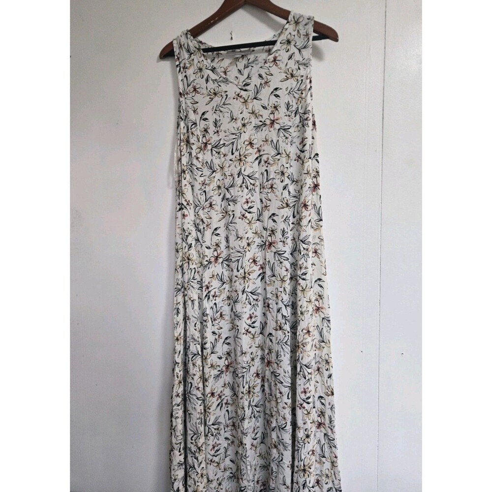 Woman Within Cream Floral Midi Dress